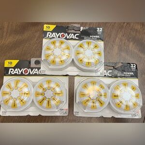 Rayovac Hearing Aid Batteries 3 packages with 32 individual batteries